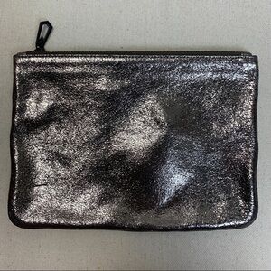 Marc Jacobs Gunmetal Gray Leather Zip Pouch